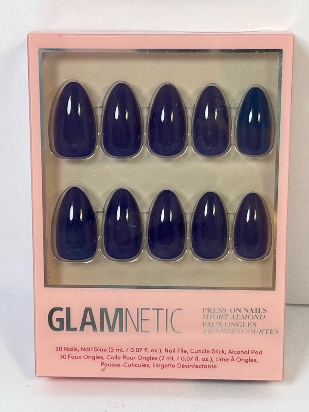 Glamnetic Midnight Blue Press On Nails Short Almond 30 Nail Kit New Sealed